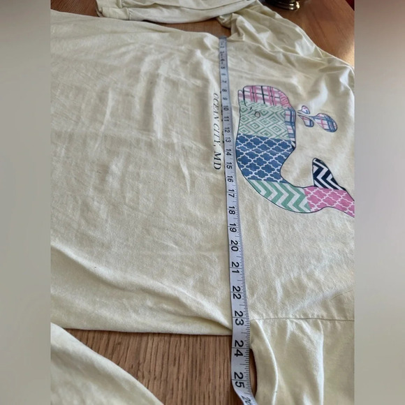 QUIET STORM SURF SHOP Y2K graphic tee. Pale yellow, pastel whale, XL, 23” P2P - Picture 8 of 8